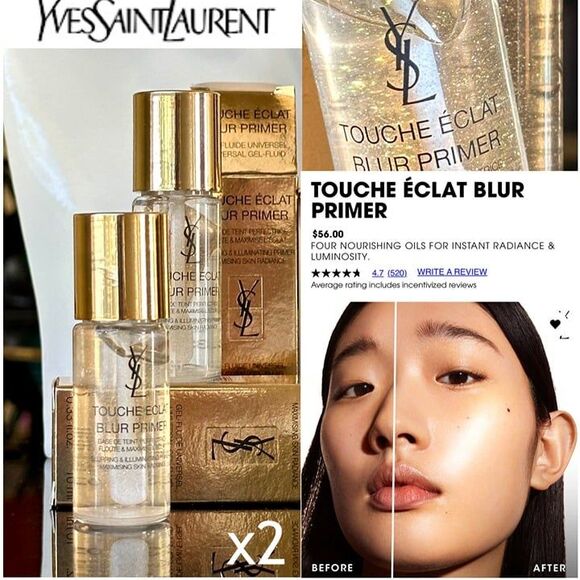 2x NIB YSL Touche Éclat Blur Primer Yves Saint Laurent Deluxe Mini Travel Size - Picture 1 of 10